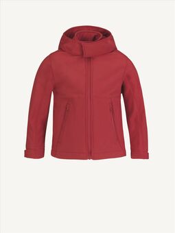 Afbeelding van B&C Hooded Softshell Kids, Red, 5-6jr