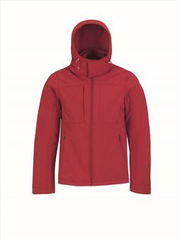 Afbeelding van B&C Hooded Softshell Men, Red, S