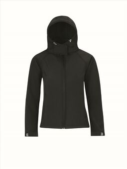 Afbeelding van B&C Hooded Softshell Women, Black, S