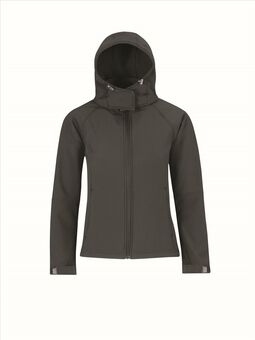 Afbeelding van B&C Hooded Softshell Women, Dark Grey, S
