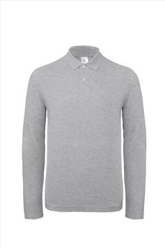 Afbeelding van B&C ID.001 LSL Polo Men, Heather Grey, XS