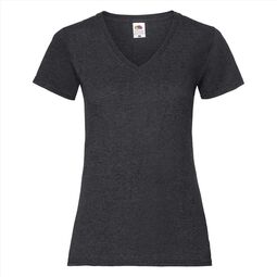 Afbeelding van FOTL Lady-Fit Valueweight V-neck T, Dark Heather Grey, S
