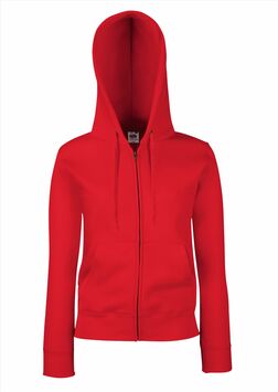 Afbeelding van FOTL Lady-Fit Premium Hooded Sweat Jacket, Red, S