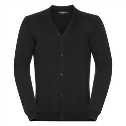 Afbeelding van RUS Men V-Neck Knitted Cardigan, Black, XXS