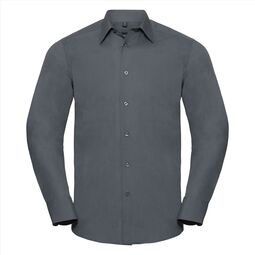 Afbeelding van RUS Men LSL Tailored Polycot. Poplin Shirt, Convoy Grey, S