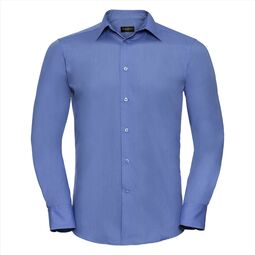 Afbeelding van RUS Men LSL Tailored Polycot. Poplin Shirt, Corp. Blue, S