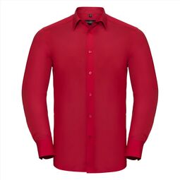 Afbeelding van RUS Men LSL Tailored Polycot. Poplin Shirt, Classic Red, S