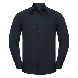 Afbeelding van RUS Men LSL Tailored Polycot. Poplin Shirt, French Navy, S