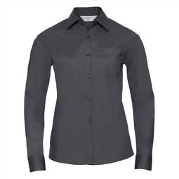 Afbeelding van RUS Ladies LSL Classic Polycot. Poplin Shirt, C. Grey, S