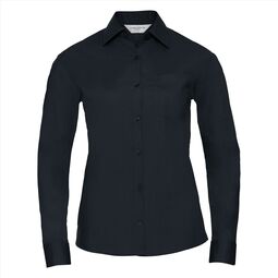 Afbeelding van RUS Ladies LSL Classic Polycot. Poplin Shirt, F. Navy, S