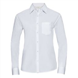 Afbeelding van RUS Ladies LSL Classic Polycot. Poplin Shirt, White, S