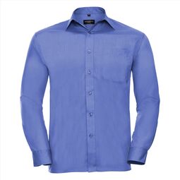 Afbeelding van RUS Men LSL Clas. Polycot. Poplin Shirt, Corporate Blue, S