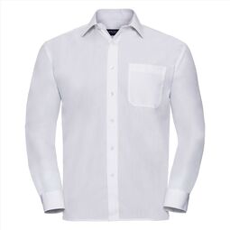 Afbeelding van RUS Men LSL Clas. Polycot. Poplin Shirt, White, S