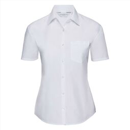 Afbeelding van RUS Ladies SS Clas. Polycot. Pop. Shirt, White, S