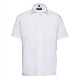 Afbeelding van RUS Men SS Clas. Polycot. Poplin Shirt, White, S