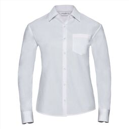 Afbeelding van RUS Ladies LSL Classic Pure Cotton Poplin Shirt, White, S