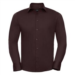 Afbeelding van RUS Men LSL Fitted Stretch Shirt, Port, S