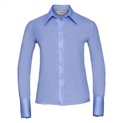 Afbeelding van RUS Ladies LSL Tail. Ultimate Non-Iron Shirt, Br. Sky, S