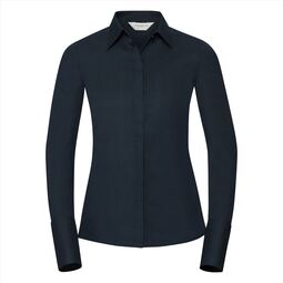 Afbeelding van RUS Ladies LSL Fit. Ultimate Stretch Shirt, Bright Navy, S
