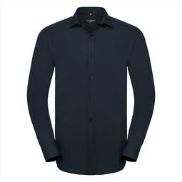 Afbeelding van RUS Men LSL Fitted Ultimate Stretch Shirt, Bright Navy, S