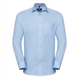 Afbeelding van Men's L/S Tailored Coolmax® Shirt, Light Blue, S, RUS