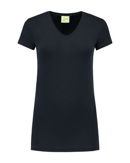 Afbeelding van L&S T-shirt V-neck cot/elast SS for her | Dark Navy | XXL