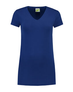 Afbeelding van L&S T-shirt V-neck cot/elast SS for her | Royal Blue | XXL