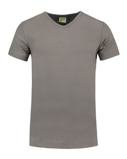 Afbeelding van L&S T-shirt V-neck cot/elast SS for him | Pearl Grey | 3XL