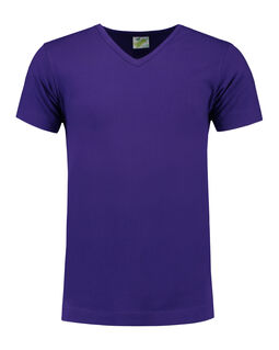 Afbeelding van L&S T-shirt V-neck cot/elast SS for him | Purple | 3XL