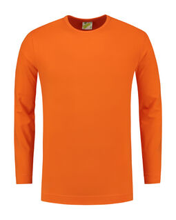 Afbeelding van L&S T-shirt Crewneck cot/elast LS for him | Orange | 3XL
