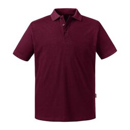 Afbeelding van RUS Mens Pure Organic Polo, Burgundy, S
