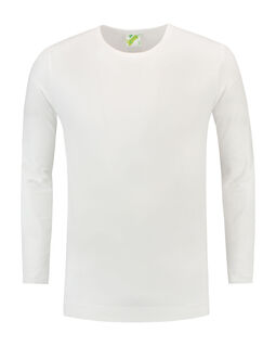 Afbeelding van L&S T-shirt Crewneck cot/elast LS for him | White | 3XL