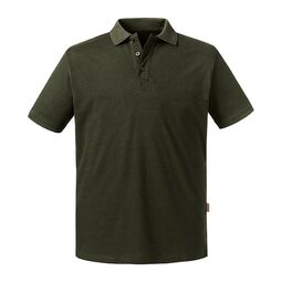 Afbeelding van RUS Mens Pure Organic Polo, Dark Olive, S