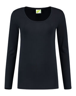 Afbeelding van L&S T-shirt Crewneck cot/elast LS for her | Dark Navy | XXL