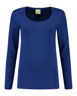 Afbeelding van L&S T-shirt Crewneck cot/elast LS for her | Royal Blue | XXL