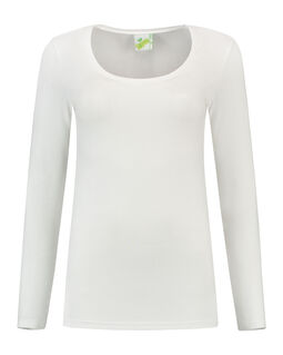 Afbeelding van L&S T-shirt Crewneck cot/elast LS for her | White | XXL