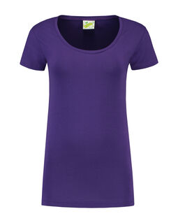Afbeelding van L&S T-shirt Crewneck cot/elast SS for her | Purple | XXL