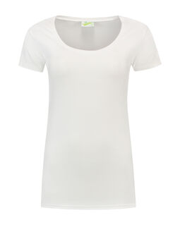 Afbeelding van L&S T-shirt Crewneck cot/elast SS for her | White | XXL