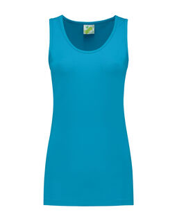 Afbeelding van L&S Tanktop cot/elast for her | Turquoise | XXL