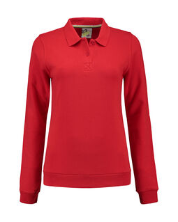 Afbeelding van L&S Polosweater for her | Red | XXL