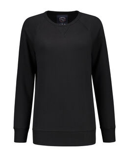 Afbeelding van L&S Heavy Sweater Raglan Crewneck for her | Black | XXL