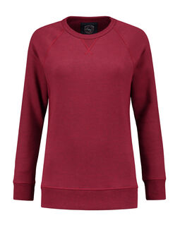Afbeelding van L&S Heavy Sweater Raglan Crewneck for her | Cardinal Heather | XXL