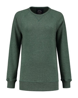 Afbeelding van L&S Heavy Sweater Raglan Crewneck for her | Forest green heather | XXL