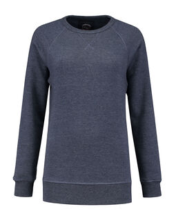 Afbeelding van L&S Heavy Sweater Raglan Crewneck for her | Navy heather | XXL