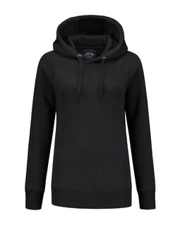 Afbeelding van L&S Heavy Sweater Hooded Raglan for her | Black | XXL