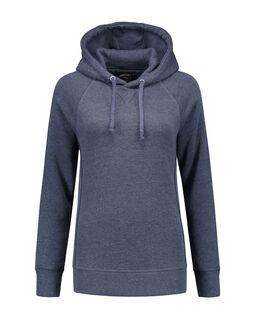 Afbeelding van L&S Heavy Sweater Hooded Raglan for her | Navy heather | XXL