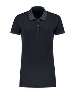 Afbeelding van L&S Polo Basic Cot/Elast SS for her | Dark Navy | XXL