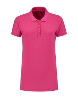 Afbeelding van L&S Polo Basic Cot/Elast SS for her | Fuchsia | XXL