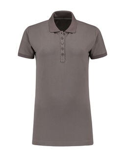 Afbeelding van L&S Polo Basic Cot/Elast SS for her | Pearl Grey | XXL