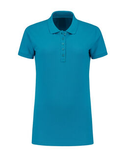 Afbeelding van L&S Polo Basic Cot/Elast SS for her | Turquoise | XXL